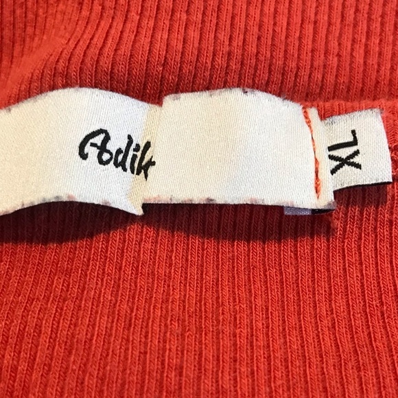 Adika Barbado Burnt Orange Ribbed  Raw Hem Crop Top - Picture 8 of 10